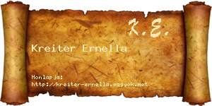 Kreiter Ernella névjegykártya